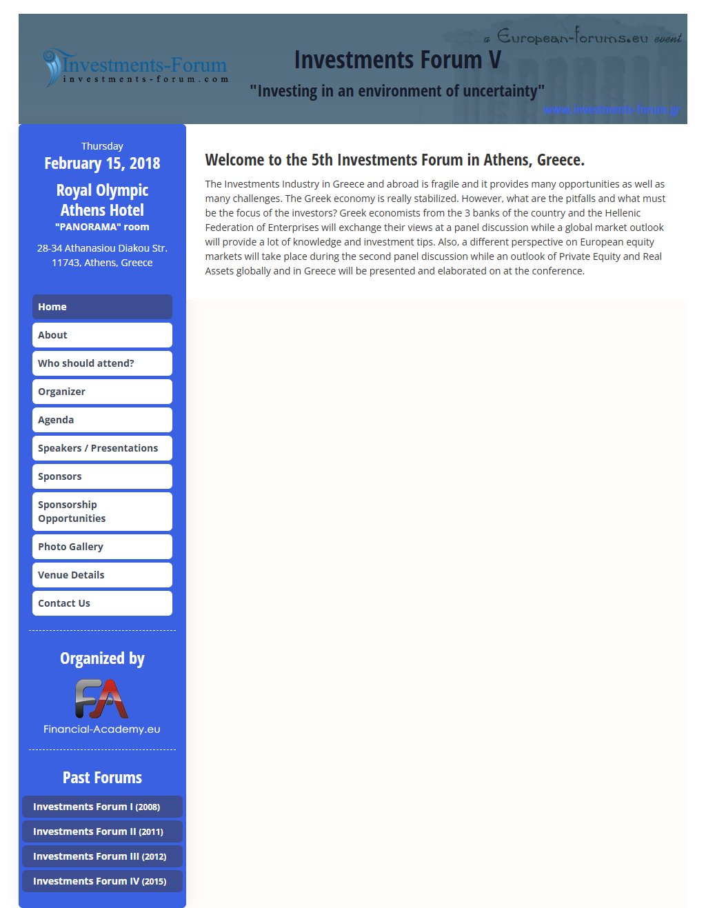 Investments Forum V